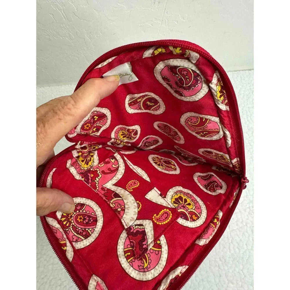 Vera Bradley Red Quilted Zipper Paisley Pattern‎ iPad Tablet Sleeve Pouch